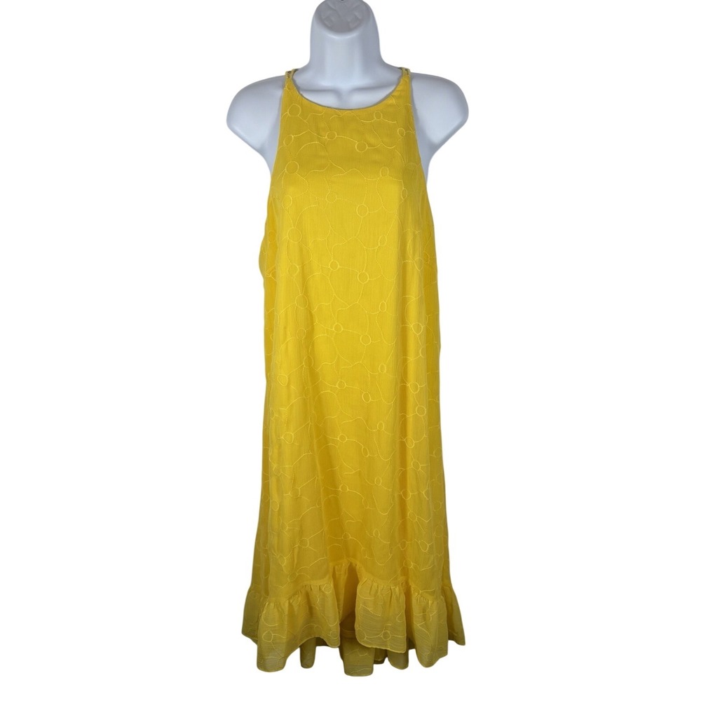 Lauren Ralph Lauren Women's Yellow Size 12 Sundress Mid Length Black Label 528 - Picture 1 of 7
